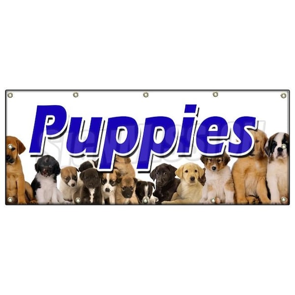 Signmission PUPPIES BANNER SIGN purebred breeder guaranteed cats healthy dogs B-120 Puppies - main